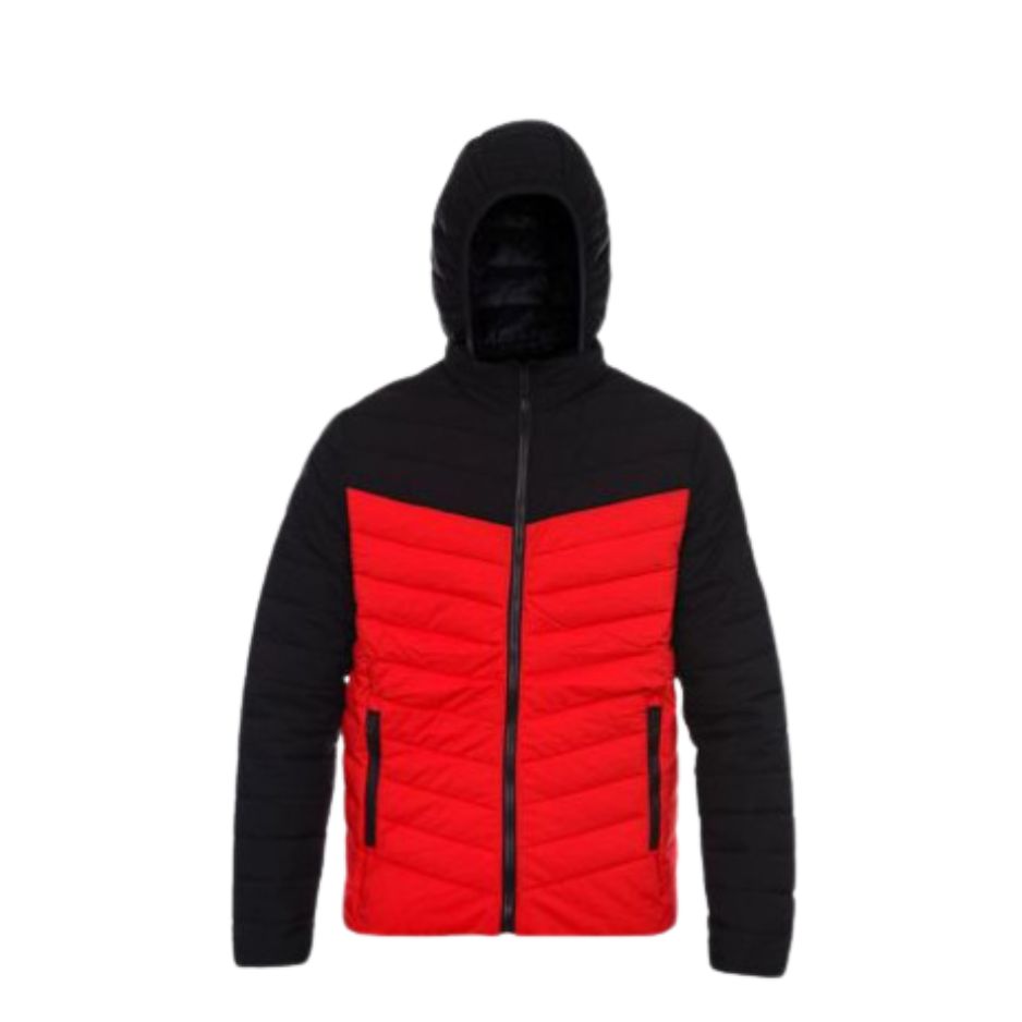 Black-red puffer jacket