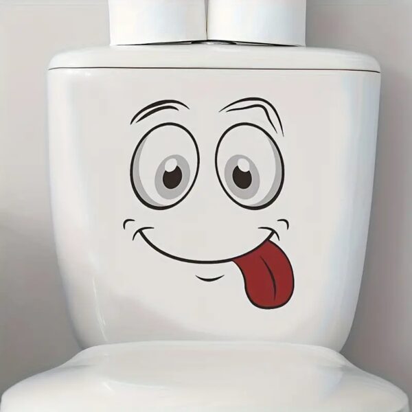 1pc Funny Smiling Face Toilet Lid Decal6