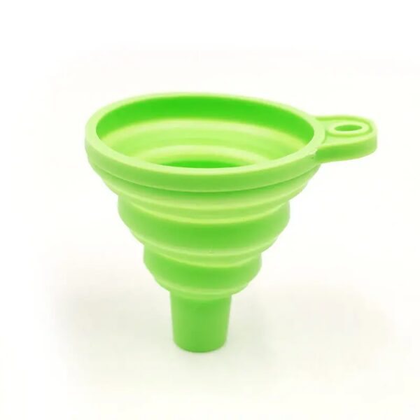 1pc Silicone Collapsible Funnel Foldable Funnels-Green1