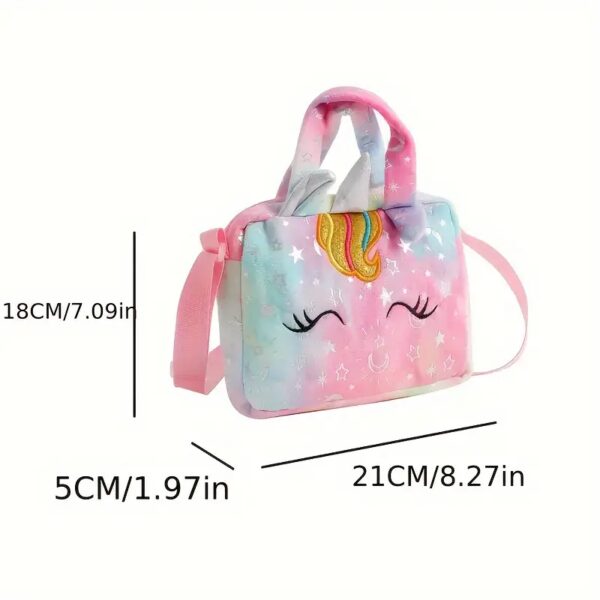 Girl's Cute Unicorn Corduroy Shoulder Bag3