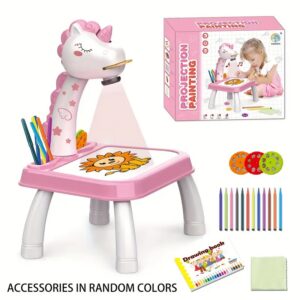 Magical Unicorn Projection Painting Table-pink
