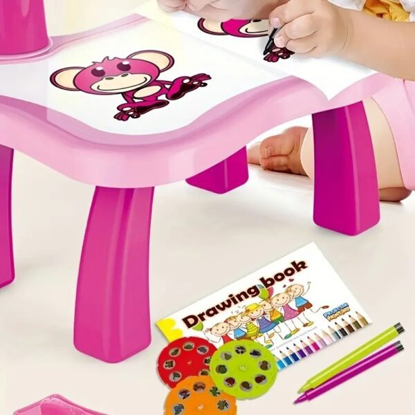 Magical Unicorn Projection Painting Table-pink2