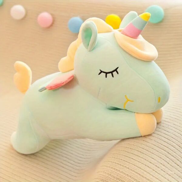 Rainbow Unicorn Doll Plush Toy Pony Sleeping Pillow-green