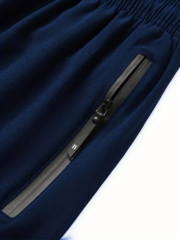 Zipper Pockets Active Shorts_Navy-blue4